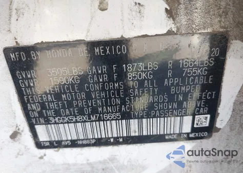 2020 Honda Fit Ex z USA, uszkodzony, nr VIN 3HGGK5H8XLM716665